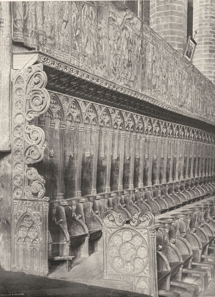 HAUTE-LOIRE. La Chaise- Dieu- Choeur et tapisseries 1903 old antique print